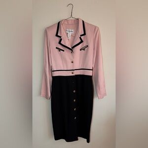 Vintage Danny & Nicole Colorblock Jacket Dress - Pink/Black